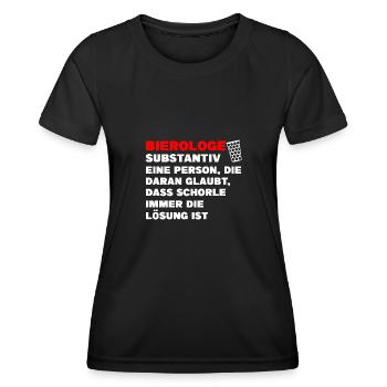 Schorle Pfälzer Pälzer Geschenk - Frauen Funktions-T-Shirt - Schwarz - Vorne - AI Model Female 172 light (172cm)
