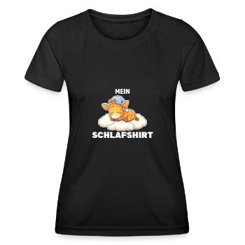 Schlafshirt Giraffe Schlafanzug Geschenk - Frauen Funktions-T-Shirt - Schwarz - Vorne - AI Model Female 172 light (172cm)