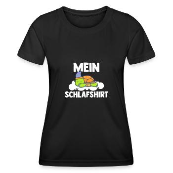 Schlafshirt Schildkröte Schlafanzug Geschenk - Frauen Funktions-T-Shirt - Schwarz - Vorne - AI Model Female 172 light (172cm)