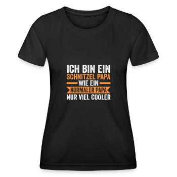 Schnitzel Papa Schnitzel Papa Geschenk - Frauen Funktions-T-Shirt - Schwarz - Vorne - AI Model Female 172 light (172cm)