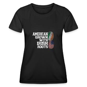 Irland Irisch Irische Wurzeln Geschenk - Frauen Funktions-T-Shirt - Schwarz - Vorne - AI Model Female 172 light (172cm)