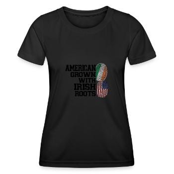 Irland Irisch Irische Wurzeln Geschenk - Frauen Funktions-T-Shirt - Schwarz - Vorne - AI Model Female 172 light (172cm)