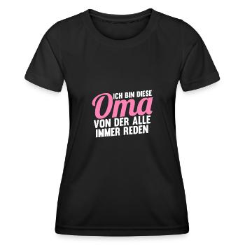 Oma Familie Großeltern Geschenk - Frauen Funktions-T-Shirt - Schwarz - Vorne - AI Model Female 172 light (172cm)