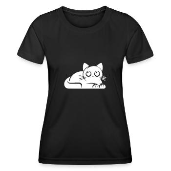 Ich war das nicht Katzen Blick - Frauen Funktions-T-Shirt - Schwarz - Vorne - AI Model Female 172 light (172cm)
