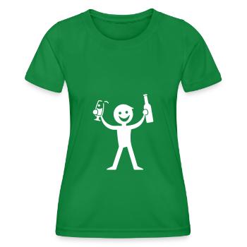 Trinken Flasche Bier - Frauen Funktions-T-Shirt - Kelly Green - Vorne - AI Model Female 172 dark (172cm)