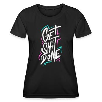 Faites de la merde - T-shirt sport Femme - noir - Devant - AI Model Female 172 light (172cm)