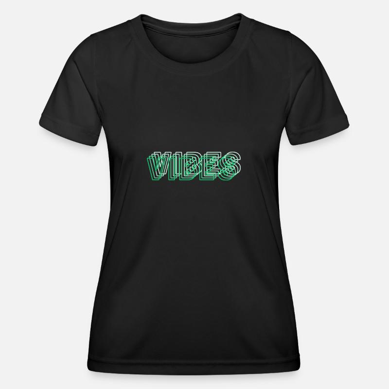 Vibes abstract green - Women's Functional T-Shirt - black