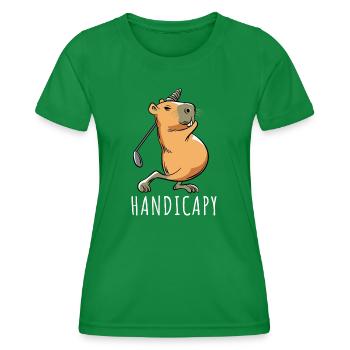 Capybara Golf Handicap - Handicapy - T-shirt sport Femme - vert - Devant - AI Model Female 172 dark (172cm)