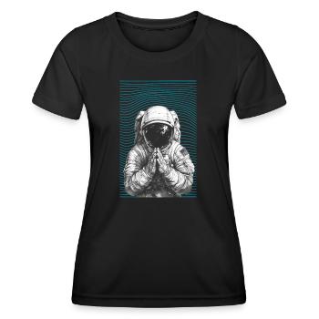 Praying Astronaut - Women's Functional T-Shirt - black - Front - AI Model Female 172 light (172cm)