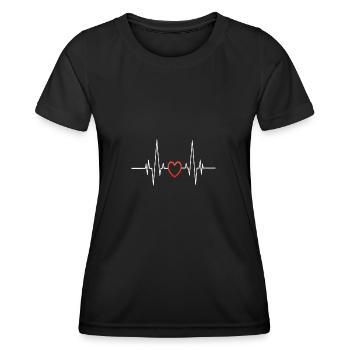 Heartbeat Red Heart Line Pregnancy - Women's Functional T-Shirt - black - Front - AI Model Female 172 light (172cm)