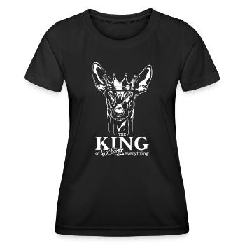 Pharaoh Dog King of everything Saying Dogs - Women's Functional T-Shirt - black - Front - AI Model Female 172 light (172cm)