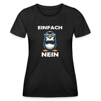 Pinguin - Frauen Funktions-T-Shirt - Schwarz - Vorne - AI Model Female 172 light (172cm)