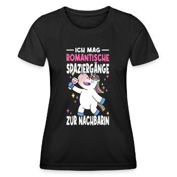 Ich Mag Romantische Spaziergänge Zur Nachbarin - Frauen Funktions-T-Shirt - Schwarz - Vorne - AI Model Female 172 light (172cm)