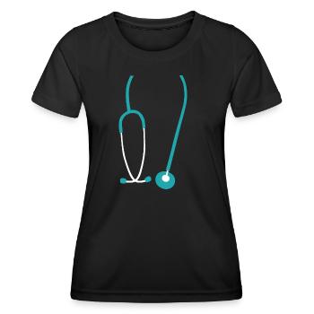 stethoscope systemically important corona hero doctor corona - Women's Functional T-Shirt - black - Front - AI Model Female 172 light (172cm)