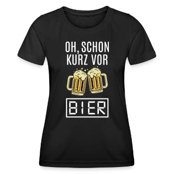 Bier Bierkrug Bierzelt Biergarten Biertrinker Fun - Frauen Funktions-T-Shirt - Schwarz - Vorne - AI Model Female 172 light (172cm)