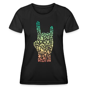 Guitare basse Bassiste Bassiste Bassiste - T-shirt sport Femme - noir - Devant - AI Model Female 172 light (172cm)