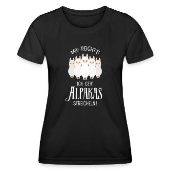 Mir Reichts Ich Geh Alpakas Streicheln - Frauen Funktions-T-Shirt - Schwarz - Vorne - AI Model Female 172 light (172cm)