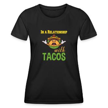 Relation avec Tacos - T-shirt sport Femme - noir - Devant - AI Model Female 172 light (172cm)
