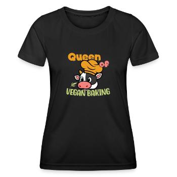 Queen of Vegan Baking - Frauen Funktions-T-Shirt - Schwarz - Vorne - AI Model Female 172 light (172cm)