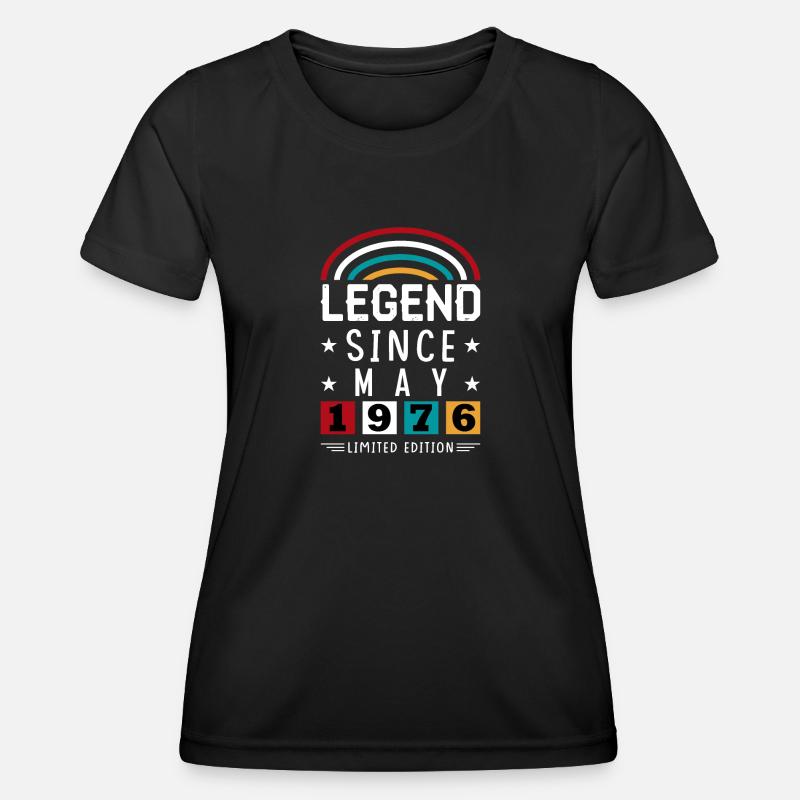 1976 Legend Since Birthday Gift May - Women's Functional T-Shirt - black
