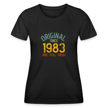 Millésime 1983 - T-shirt sport Femme - noir - Devant - AI Model Female 172 light (172cm)