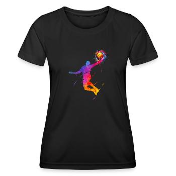 Basketteur Panier de Basket Basket-ball Cadeau - T-shirt sport Femme - noir - Devant - AI Model Female 172 light (172cm)