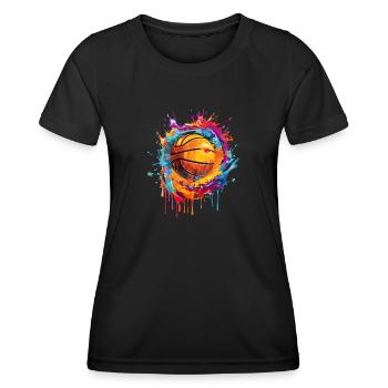 Basketball Trikot Basketball Basketball Retro - Frauen Funktions-T-Shirt - Schwarz - Vorne - AI Model Female 172 light (172cm)