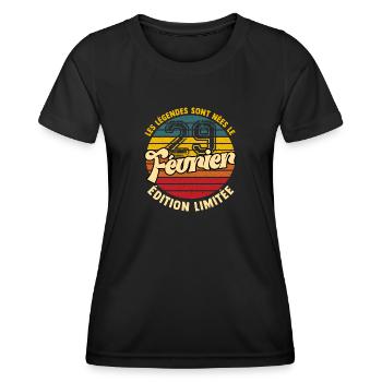 Anniversaire Les Légendes Sont Nées Le 29 Février - T-shirt sport Femme - noir - Devant - AI Model Female 172 light (172cm)