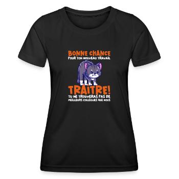 Départ Collègue Nouvel Emploi idée Cadeau Travail - T-shirt sport Femme - noir - Devant - AI Model Female 172 light (172cm)