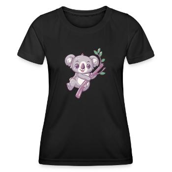 Koala heureux ours koala - T-shirt sport Femme - noir - Devant - AI Model Female 172 light (172cm)