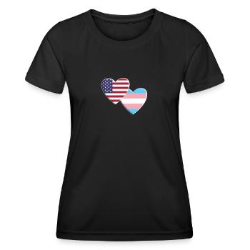 USA American Transgender Flag LGBTQ Pride - Women's Functional T-Shirt - black - Front - AI Model Female 172 light (172cm)