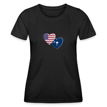 USA American State Of South Carolina Flag - Women's Functional T-Shirt - black - Front - AI Model Female 172 light (172cm)