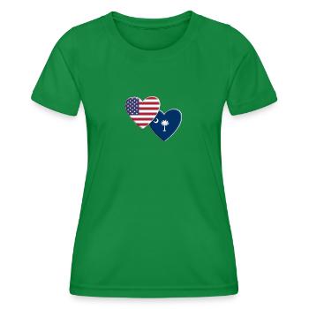 USA American State Of South Carolina Flag - Women's Functional T-Shirt - kelly green - Front - AI Model Female 172 dark (172cm)
