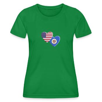 USA American State Of Minnesota Flag Patriotic - Women's Functional T-Shirt - kelly green - Front - AI Model Female 172 dark (172cm)