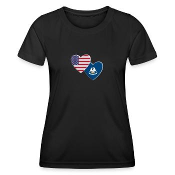 USA American State Of Louisiana Flag Patriotic - Women's Functional T-Shirt - black - Front - AI Model Female 172 light (172cm)