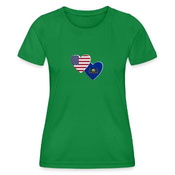 USA American State Of Pennsylvania Flag Patriotic - Women's Functional T-Shirt - kelly green - Front - AI Model Female 172 dark (172cm)