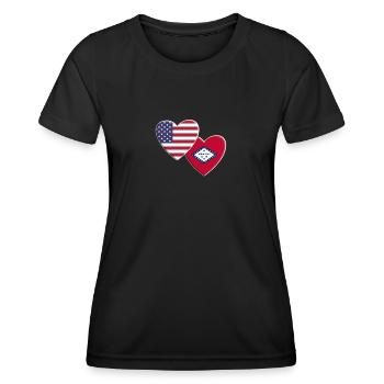 USA American State Of Arkansas Flag Patriotic 4th - Women's Functional T-Shirt - black - Front - AI Model Female 172 light (172cm)
