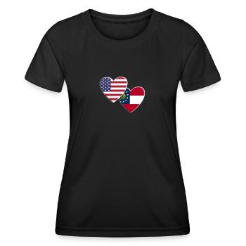 USA American State Of Georgia Flag Patriotic 4th - Women's Functional T-Shirt - black - Front - AI Model Female 172 light (172cm)