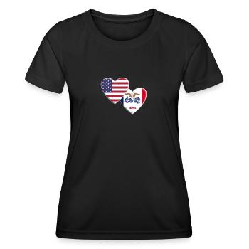 USA American State Of Iowa Flag Patriotic 4th Of - Women's Functional T-Shirt - black - Front - AI Model Female 172 light (172cm)