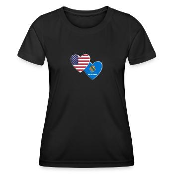 USA Amerikanische Flagge des Bundesstaates Oklahoma Patriotisch 4. - Frauen Funktions-T-Shirt - Schwarz - Vorne - AI Model Female 172 light (172cm)