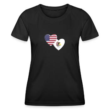 USA American State Of Illinois Flag Patriotic 4th - Women's Functional T-Shirt - black - Front - AI Model Female 172 light (172cm)