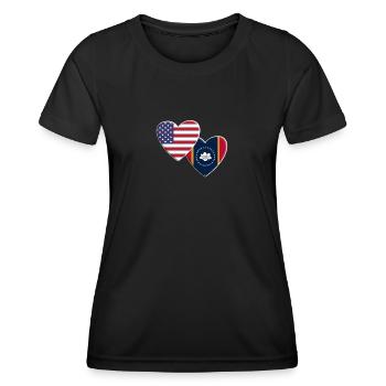 USA American State Of Mississippi Flag Patriotic - Women's Functional T-Shirt - black - Front - AI Model Female 172 light (172cm)