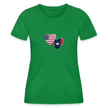 USA American State Of Mississippi Flag Patriotic - Women's Functional T-Shirt - kelly green - Front - AI Model Female 172 dark (172cm)