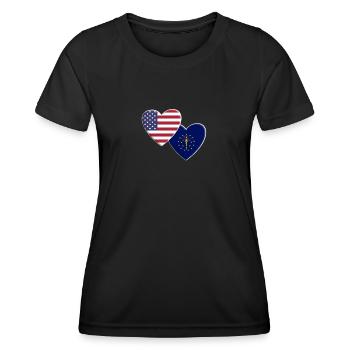États-Unis État américain de l’Indiana Drapeau patriotique 4ème - T-shirt sport Femme - noir - Devant - AI Model Female 172 light (172cm)
