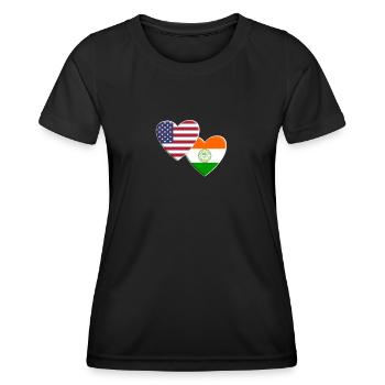 États-Unis Ville américaine de Miami Floride Drapeau patriotique - T-shirt sport Femme - noir - Devant - AI Model Female 172 light (172cm)