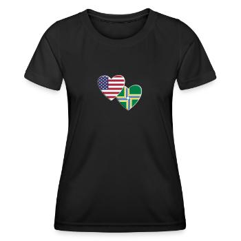 États-Unis Ville américaine de Portland Oregon Drapeau - T-shirt sport Femme - noir - Devant - AI Model Female 172 light (172cm)