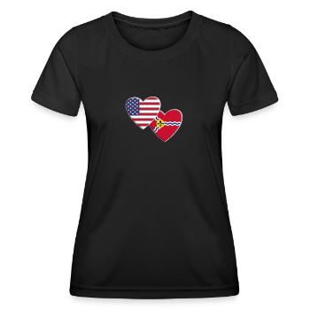 États-Unis Ville américaine de Saint-Louis Drapeau patriotique - T-shirt sport Femme - noir - Devant - AI Model Female 172 light (172cm)
