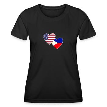 USA Amerikanisch Philippinen Philippinische Flagge Patriotisch - Frauen Funktions-T-Shirt - Schwarz - Vorne - AI Model Female 172 light (172cm)
