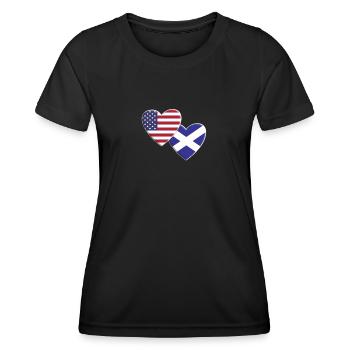USA American Scotland Scottish Flag Patriotic - Women's Functional T-Shirt - black - Front - AI Model Female 172 light (172cm)