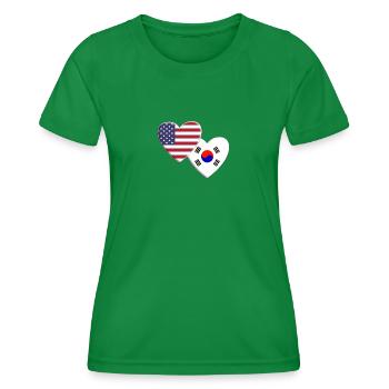 États-Unis Corée du Sud Drapeau coréen Patriotique - T-shirt sport Femme - vert - Devant - AI Model Female 172 dark (172cm)